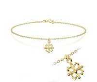 Gold Plated Snowflake Silver Bracelet BRS-193-GP